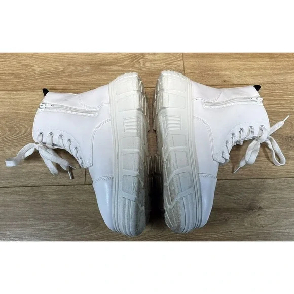 Koi‎ Footwear Women's Platform Ankle Boots Size 9 White Lace Up Lug Sole - Picture 12 of 16